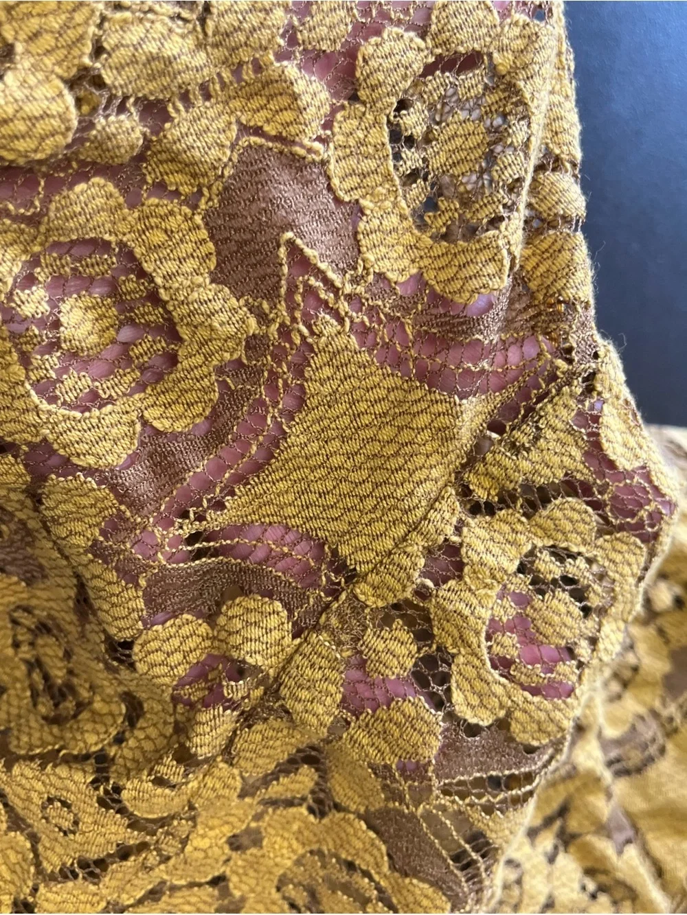 Free people Yellow Lace Floral Fit-and-Flare Dress